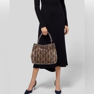 Carolina Herrera brown monogram tote bag 100% guartaneed authentic